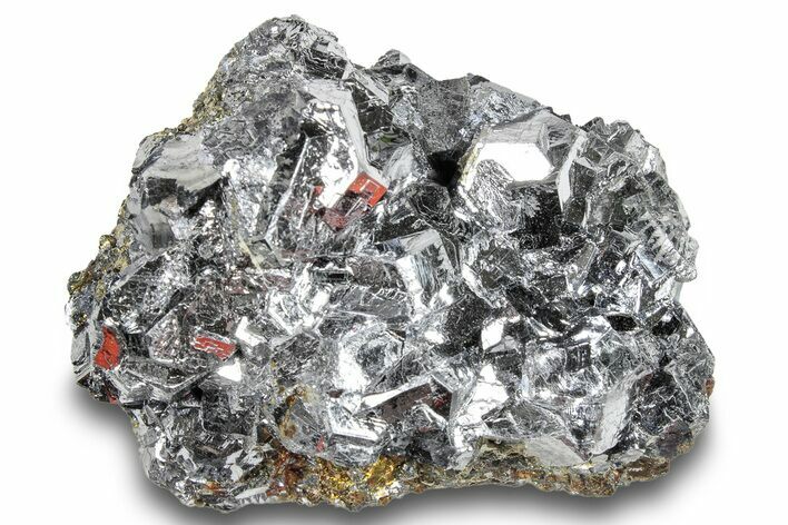 Lustrous Galena Crystals on Chalcopyrite - Peru #253393